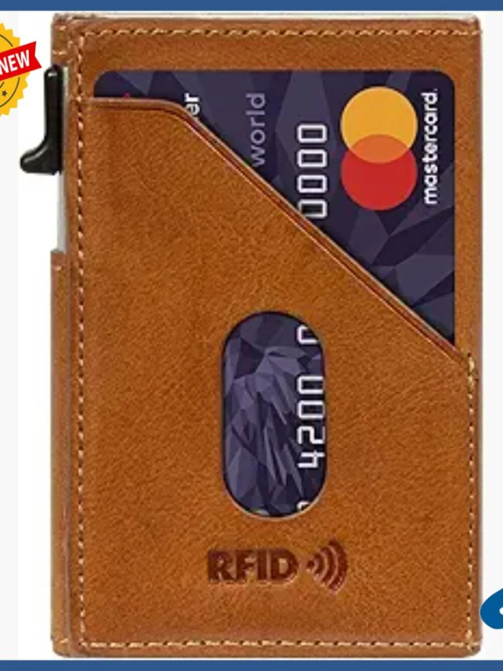 Men's Slim RFID Wallet Italian Leather Quick Access Pop-Up Card Slider